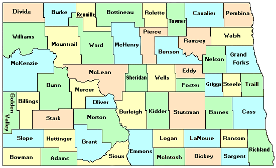 current ND counties