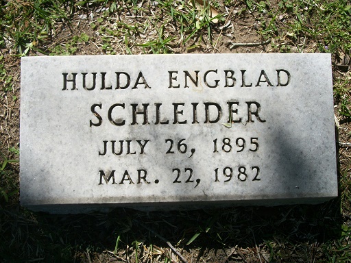 Hulda Mary Louise <i>Engblad</i> Schleider